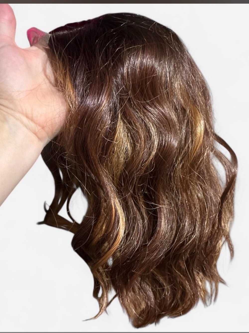 Brown Wavy wig with Blonde Highlights - Women Hair